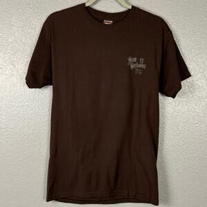 Duck Co Size Small New Orleans Brown Graphic Short Sleeve T-Shirt Skull Top Hat